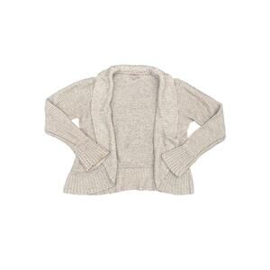 Soon Ecru and Gold Women’s Open Front Cardigan Size 14